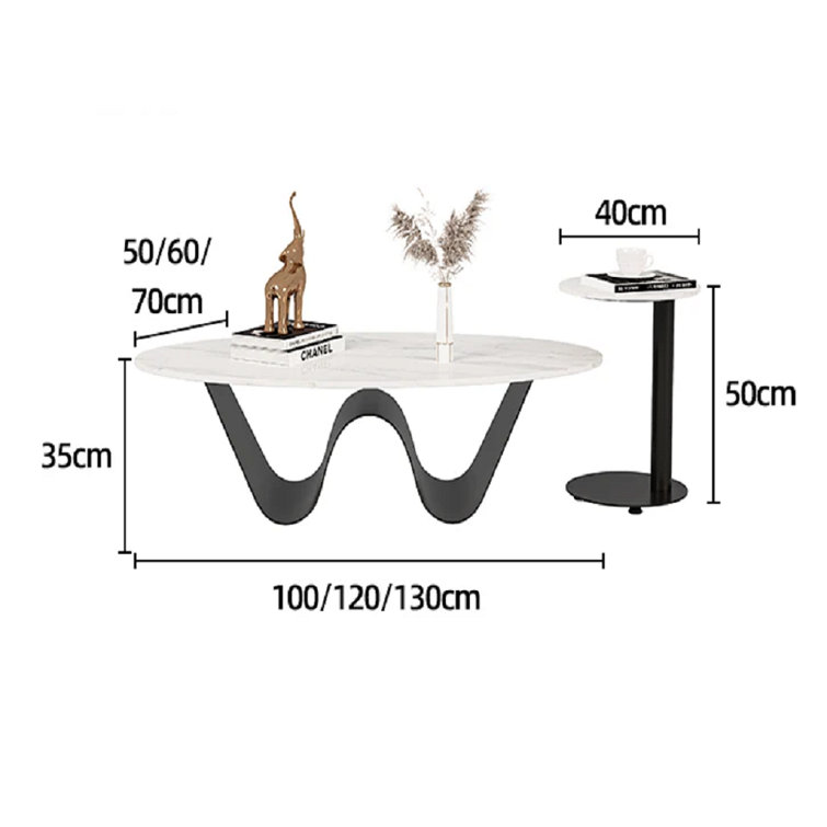 Ivy Bronx Oval Mid Century Coffee Tables Hallway Design Organizer Large